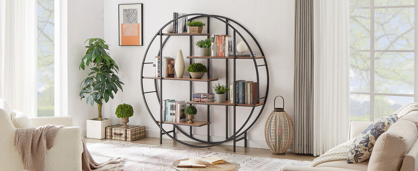 Round 5-Tier Metal Plant Stand and Bookcase