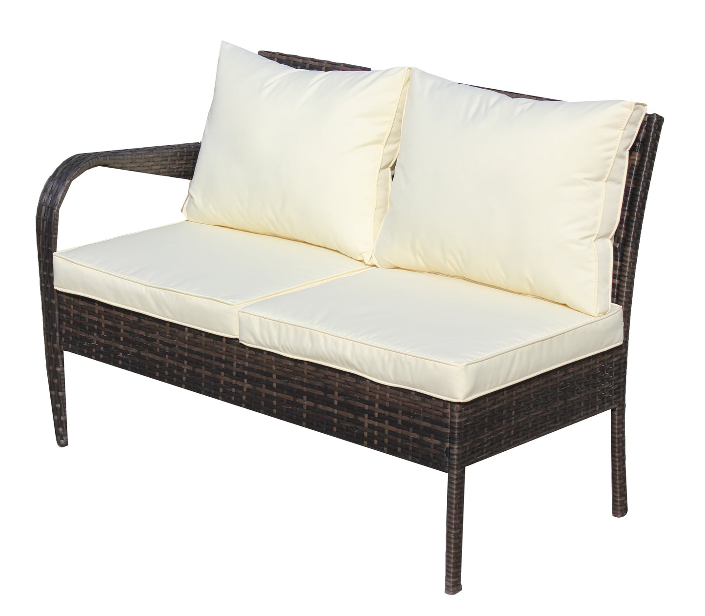 4 Piece Patio Sectional Outdoor Furniture Sofa Set with Storage Box