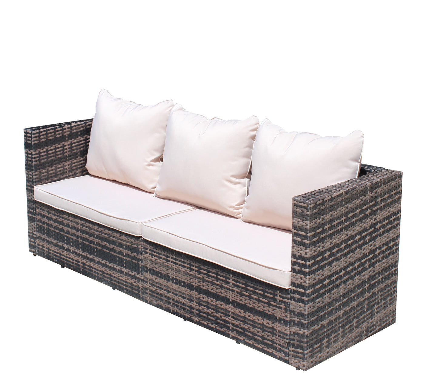 Rattan Patio Furniture 4-Piece Set with Sectional Sofa