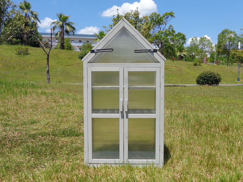 Small Green House for Yard, Patio, or Indoors, Light Grey