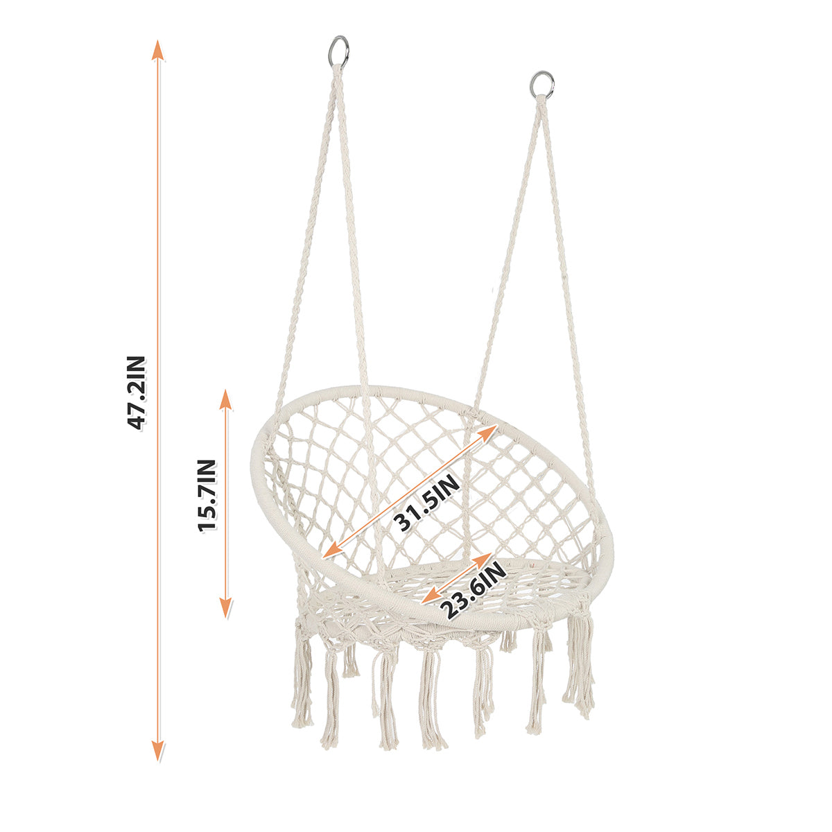 White Hanging Hammock Chair Macrame Swing
