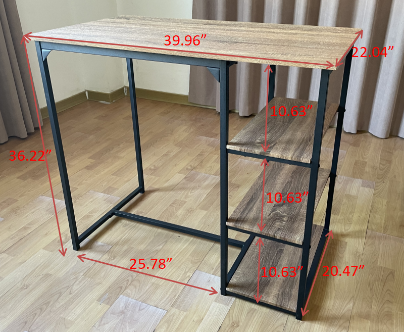 3-Piece Counter-height Table and Stool Set with Shelves