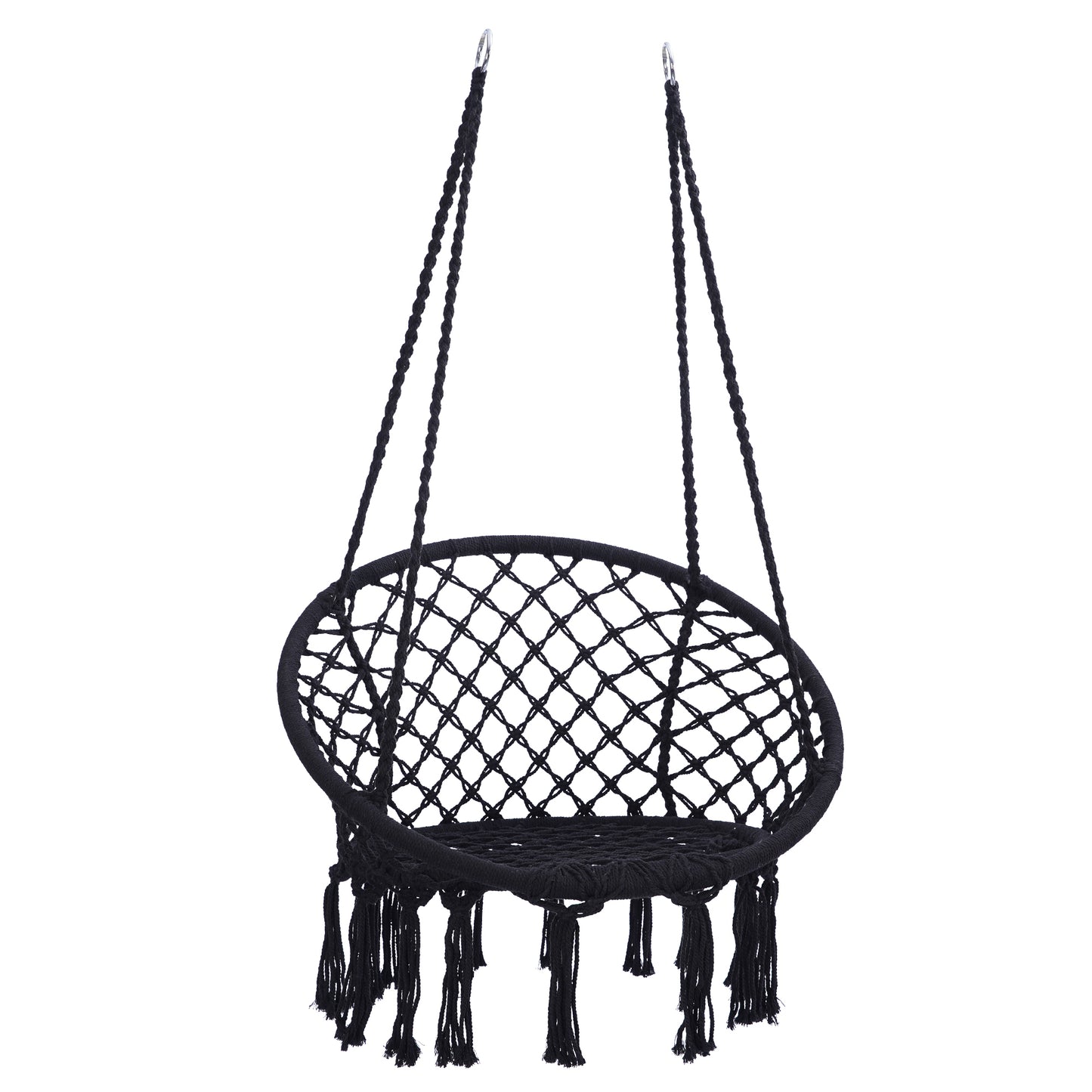 Black Hanging Hammock Chair Macrame Swing