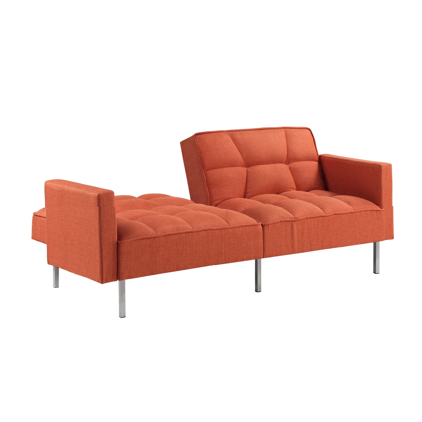 Linen Convertible Sofa Bed, Rust