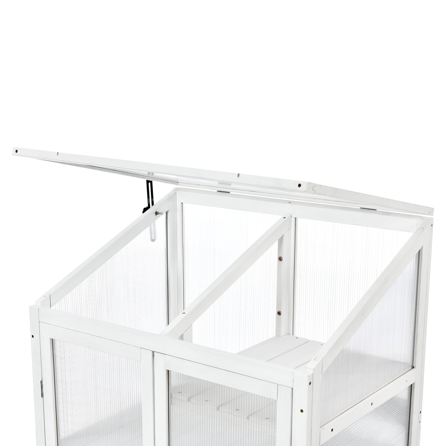 Small Greenhouse on Wheels with Adjustable Shelves for Outdoor or Indoor Use, 62inches tall, White