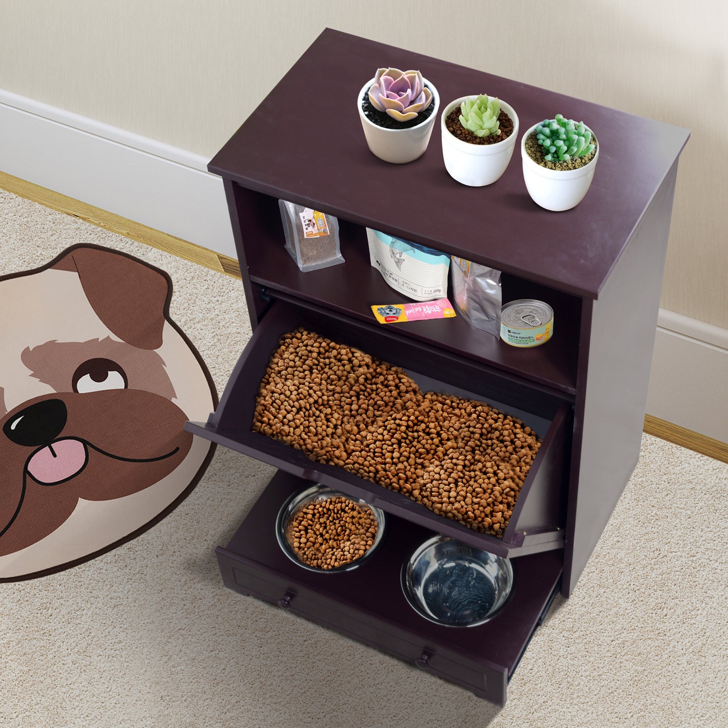 Pet Feeder Station with Storage