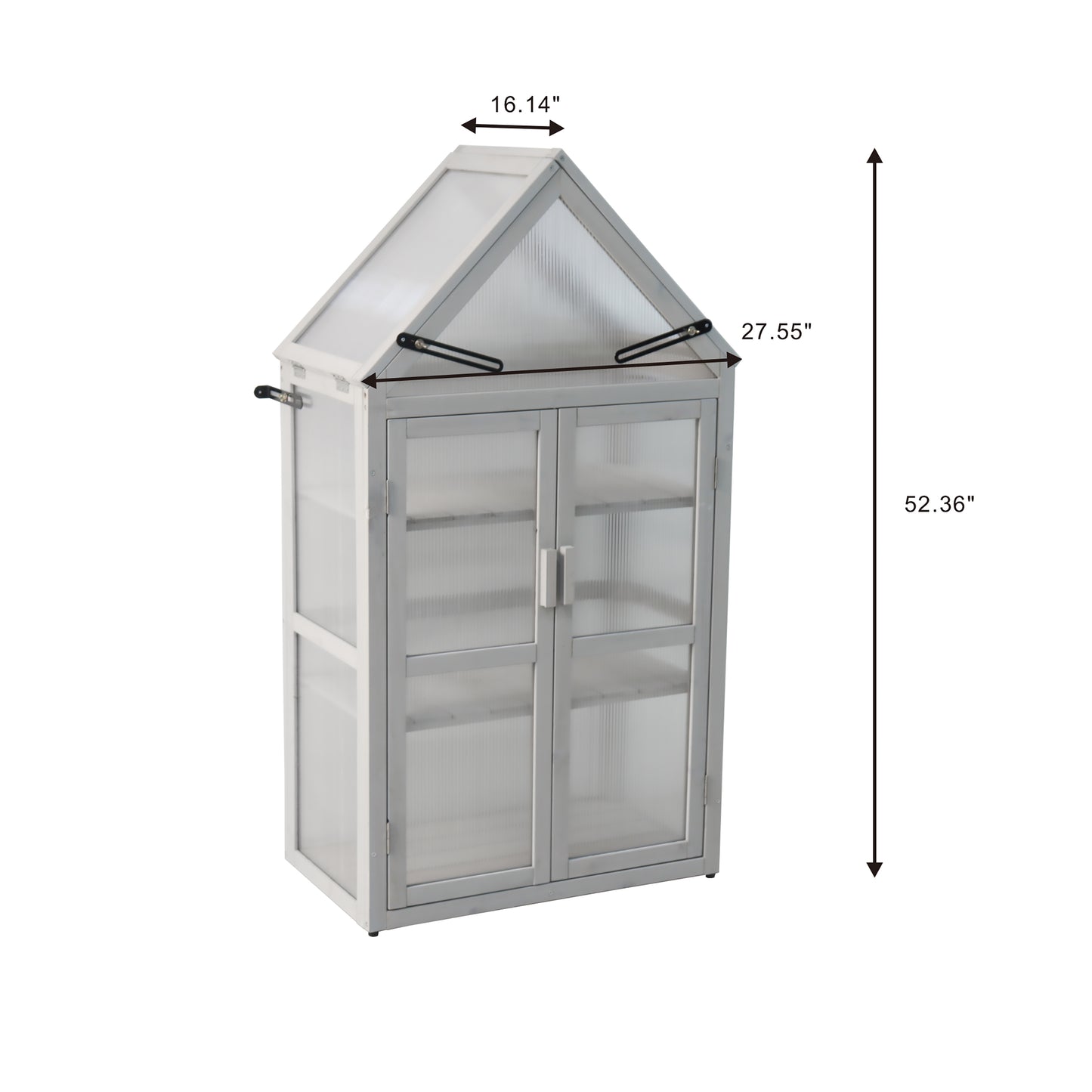 Small Green House for Yard, Patio, or Indoors, Light Grey