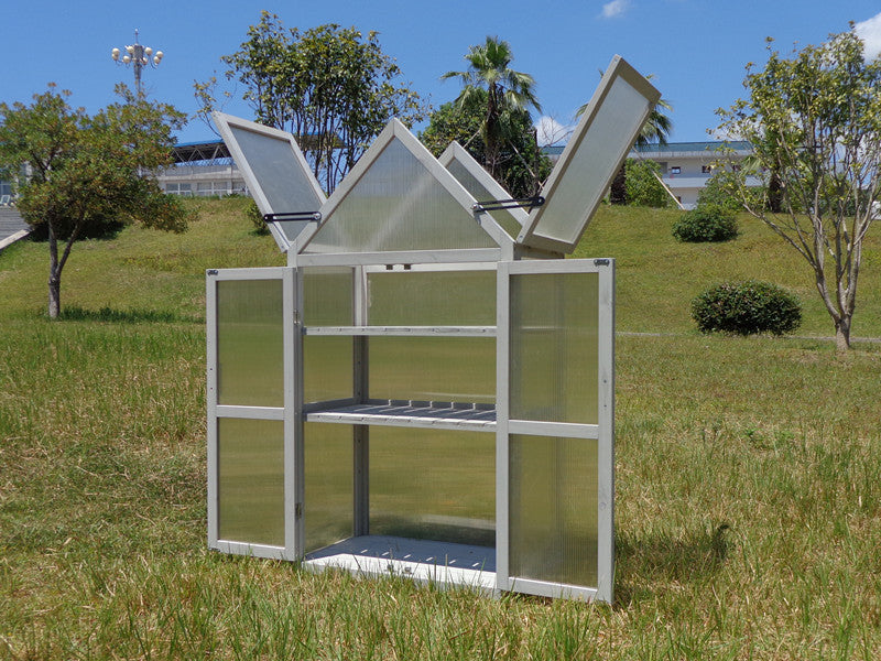 Small Green House for Yard, Patio, or Indoors, Light Grey
