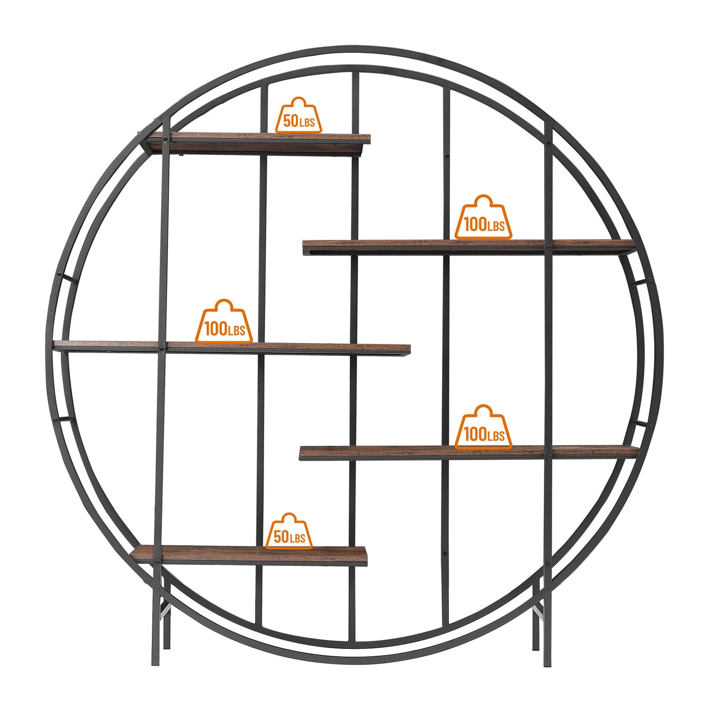 Round 5-Tier Metal Plant Stand and Bookcase