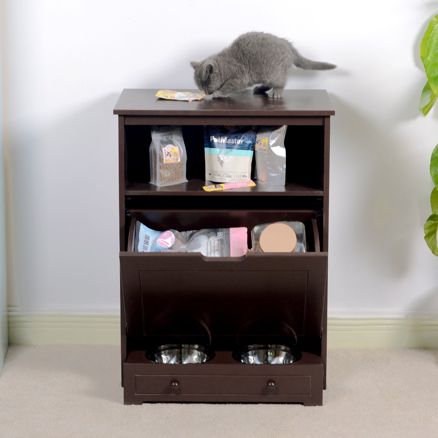 Pet Feeder Station with Storage