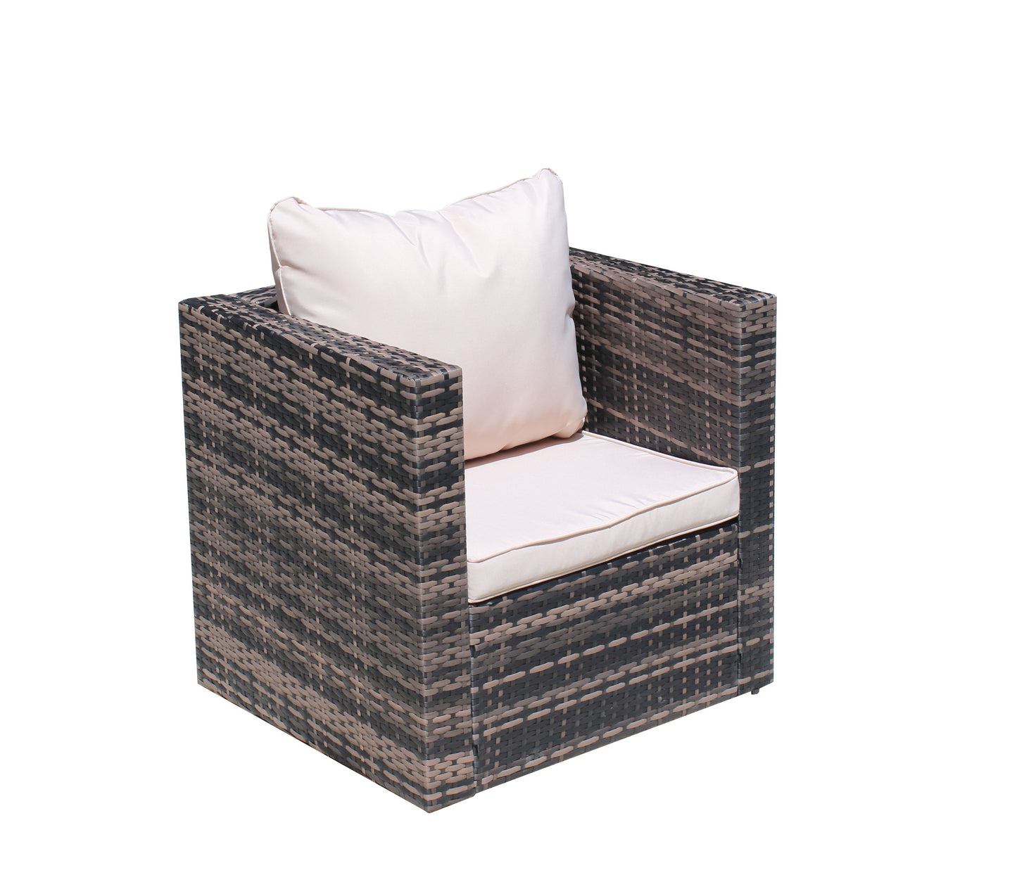 Rattan Patio Furniture 4-Piece Set with Sectional Sofa