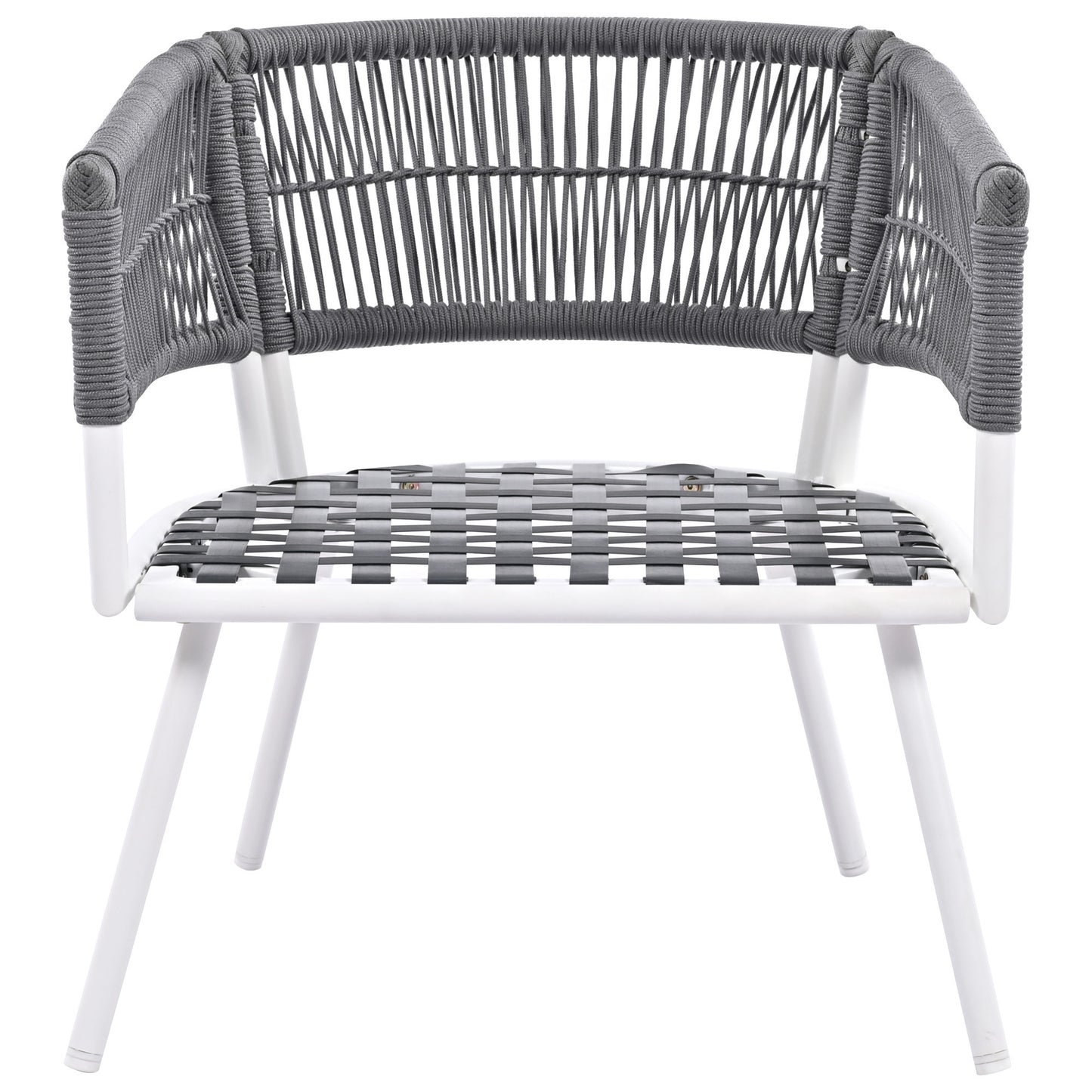 Grey 4-Piece Boho Rope Patio Furniture Set