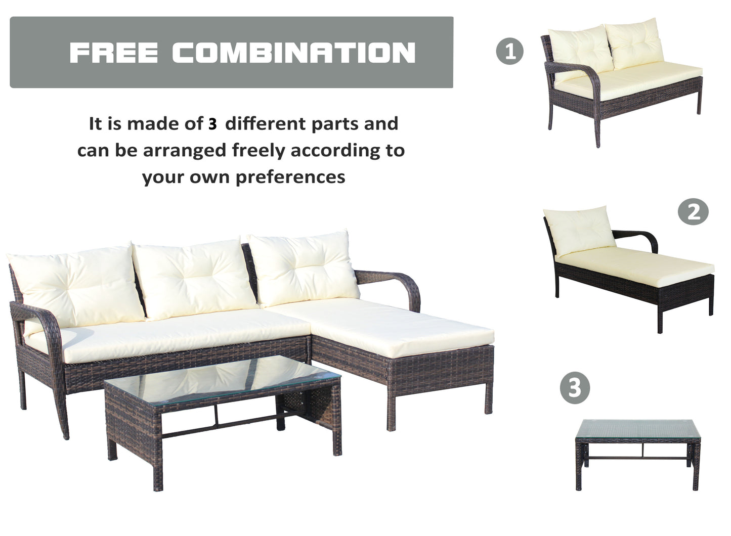 Outdoor Patio Furniture Set -Piece Conversation Set