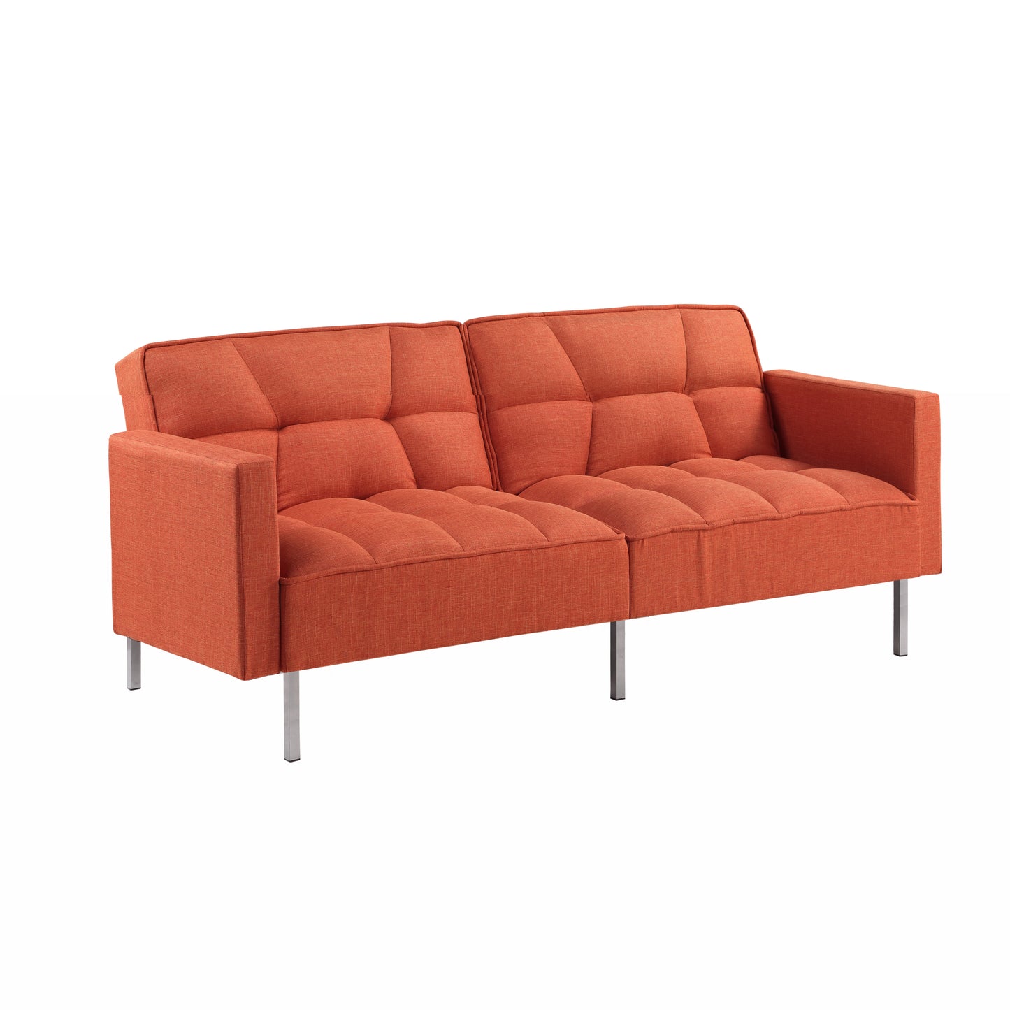 Linen Convertible Sofa Bed, Rust