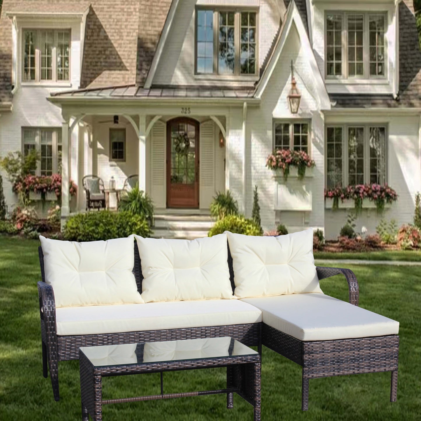 Outdoor Patio Furniture Set -Piece Conversation Set