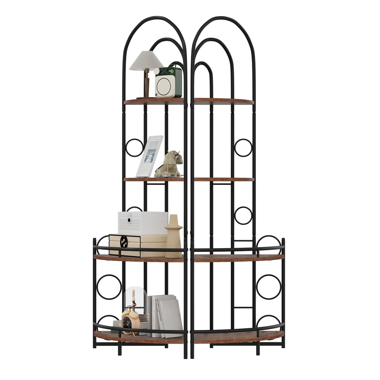 4-Tier Corner Bookshelf and Plant Stand