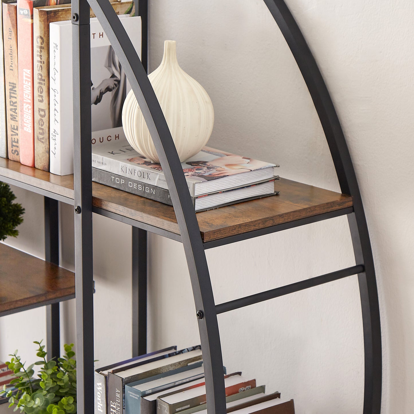 Round 5-Tier Metal Plant Stand and Bookcase