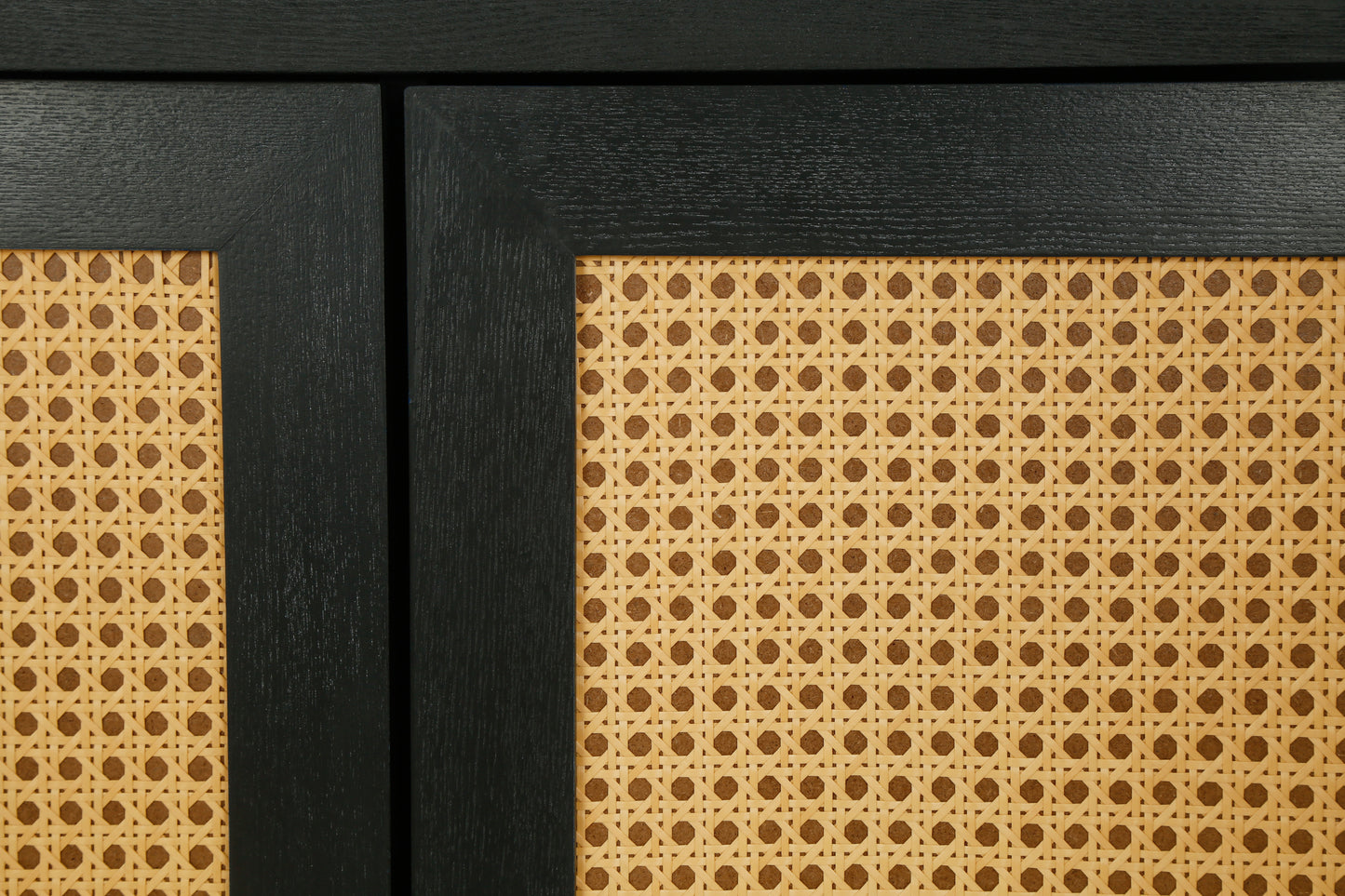 Handcrafted Rattan Sideboard Buffet Cabinet in Black