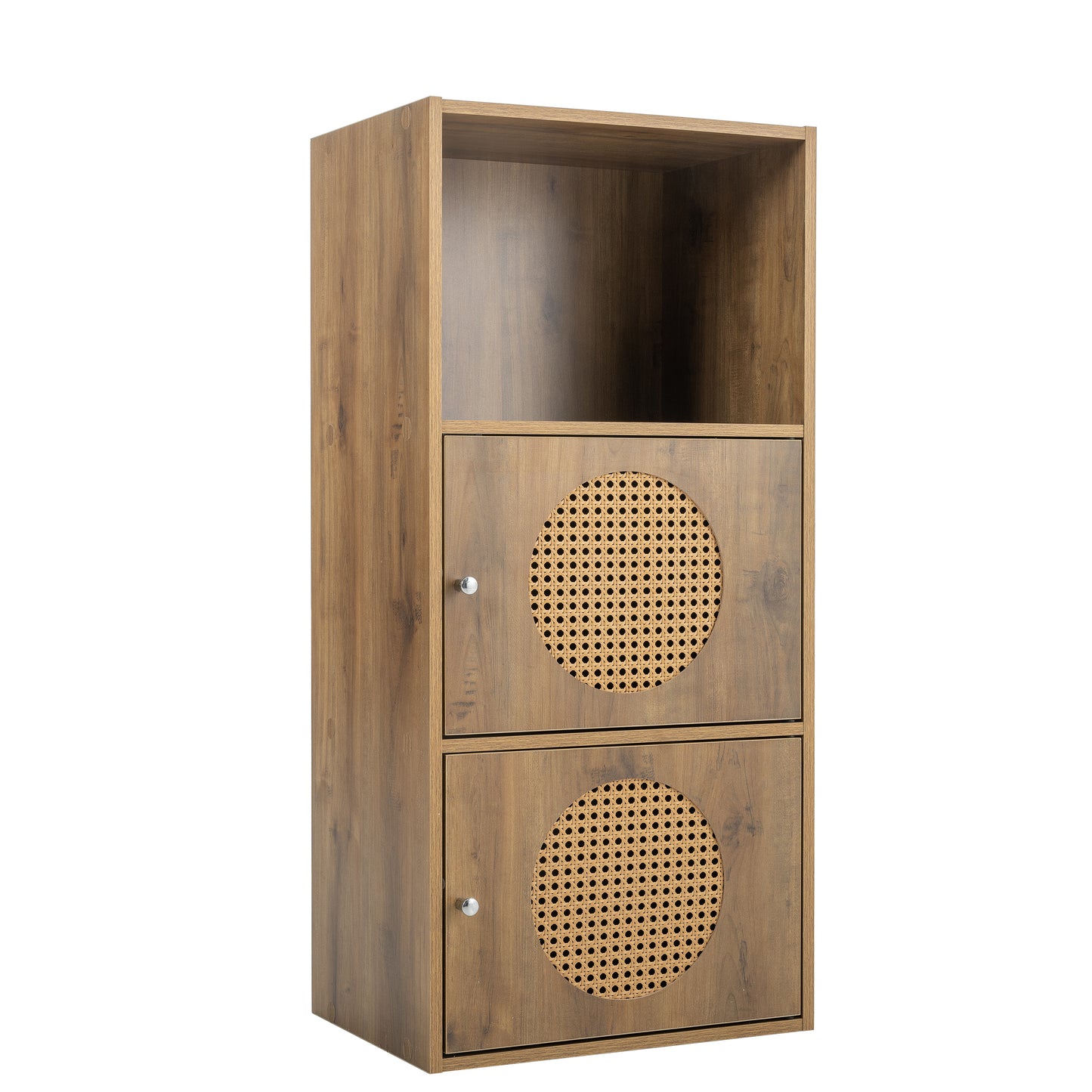 Storage Cabinet with Rattan Door Front Detail
