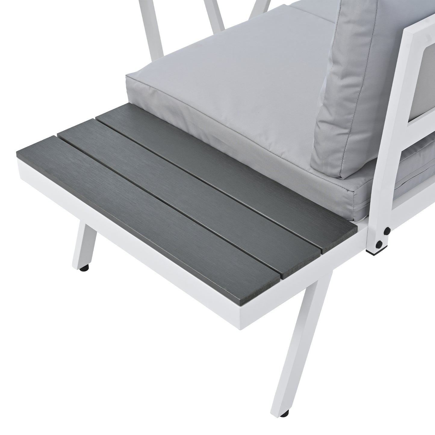Industrial 5-Piece Aluminum Outdoor Patio Furniture Set