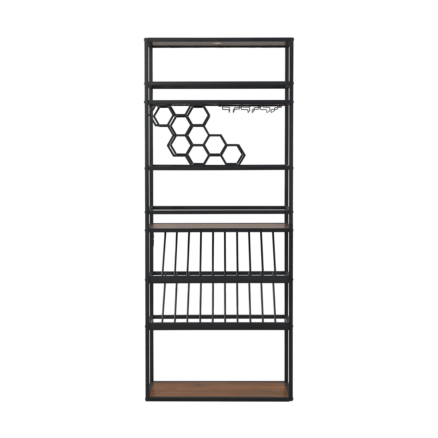 LED Lighted Tall Wine Rack and Adjustable Display Shelves