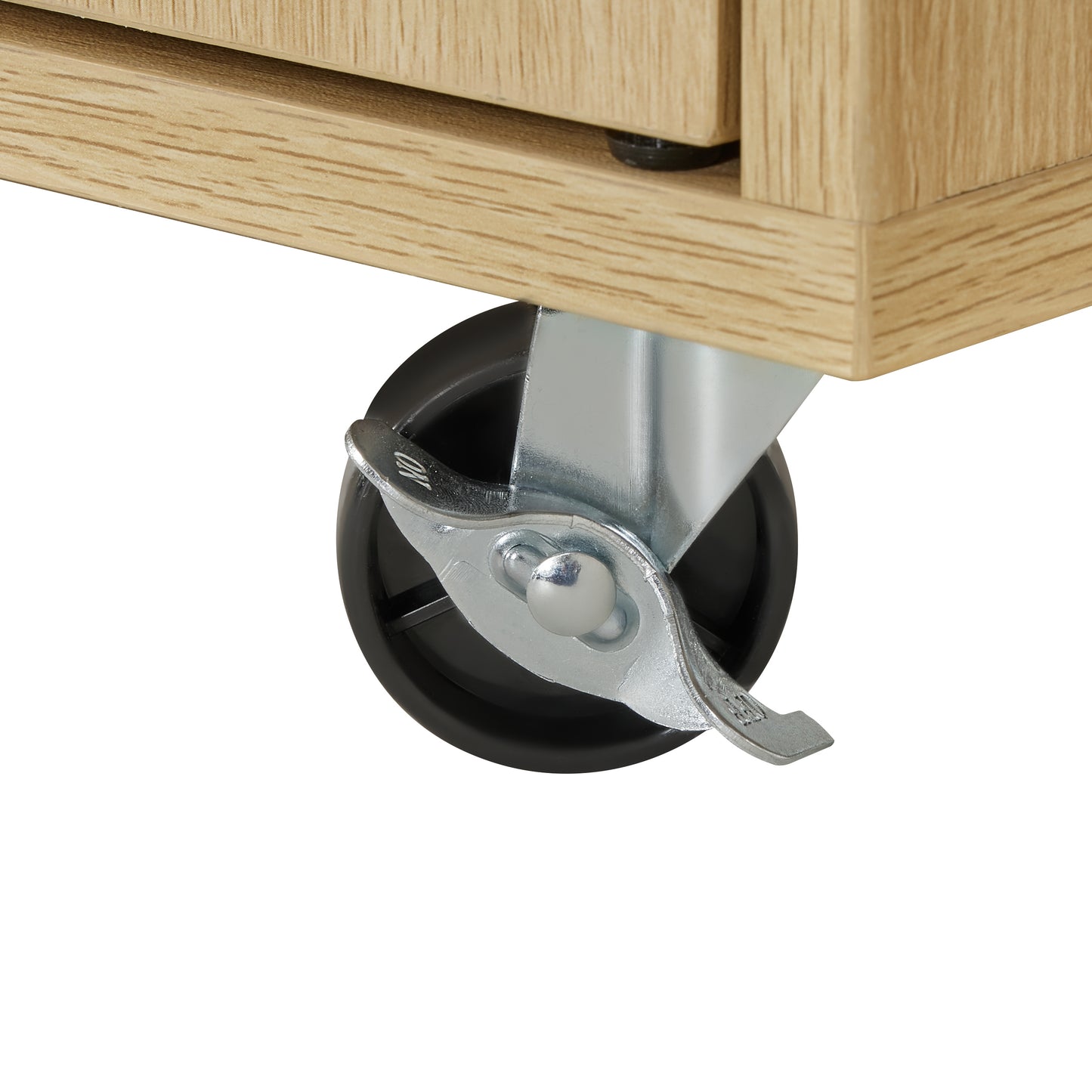 Rolling Contemporary Kitchen Island Cart on Wheels with Spice Racks, Natural