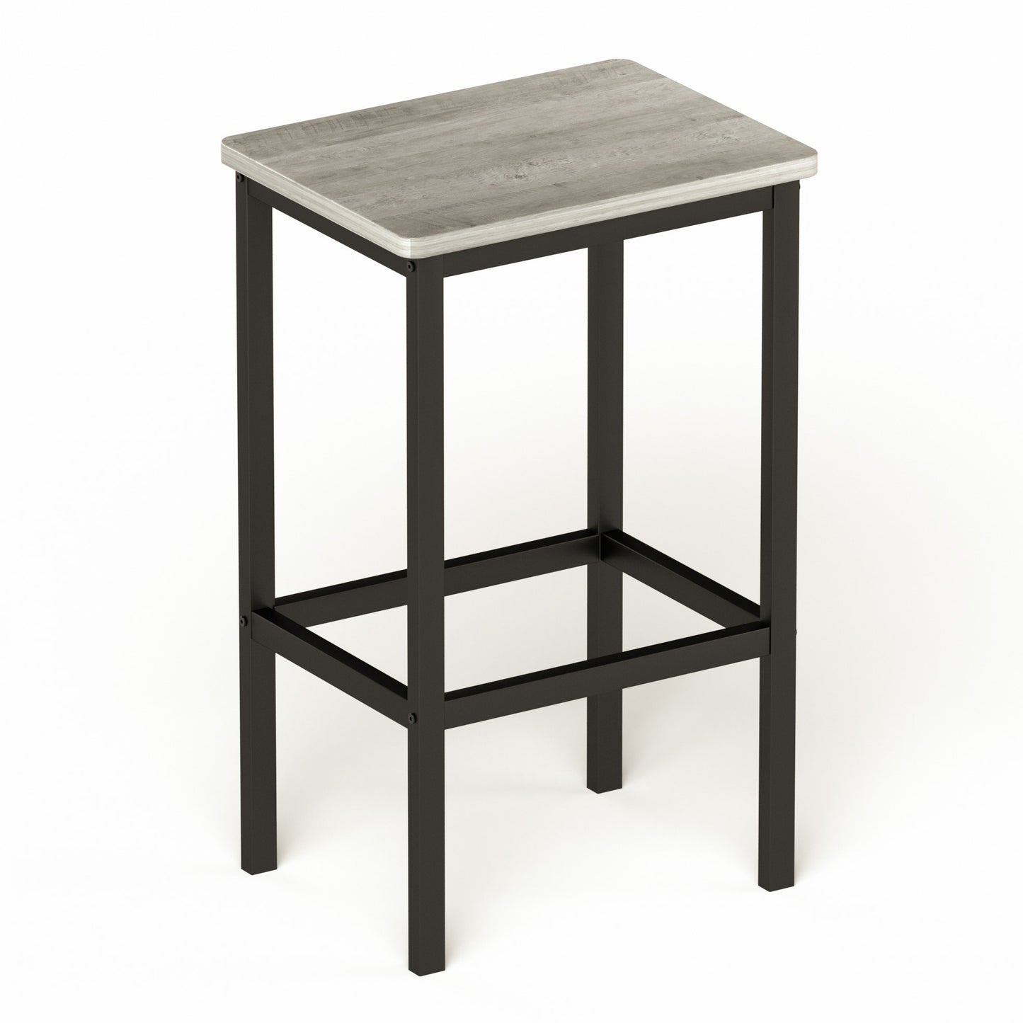 Square Industrial Bar Table Set with 2 Chairs