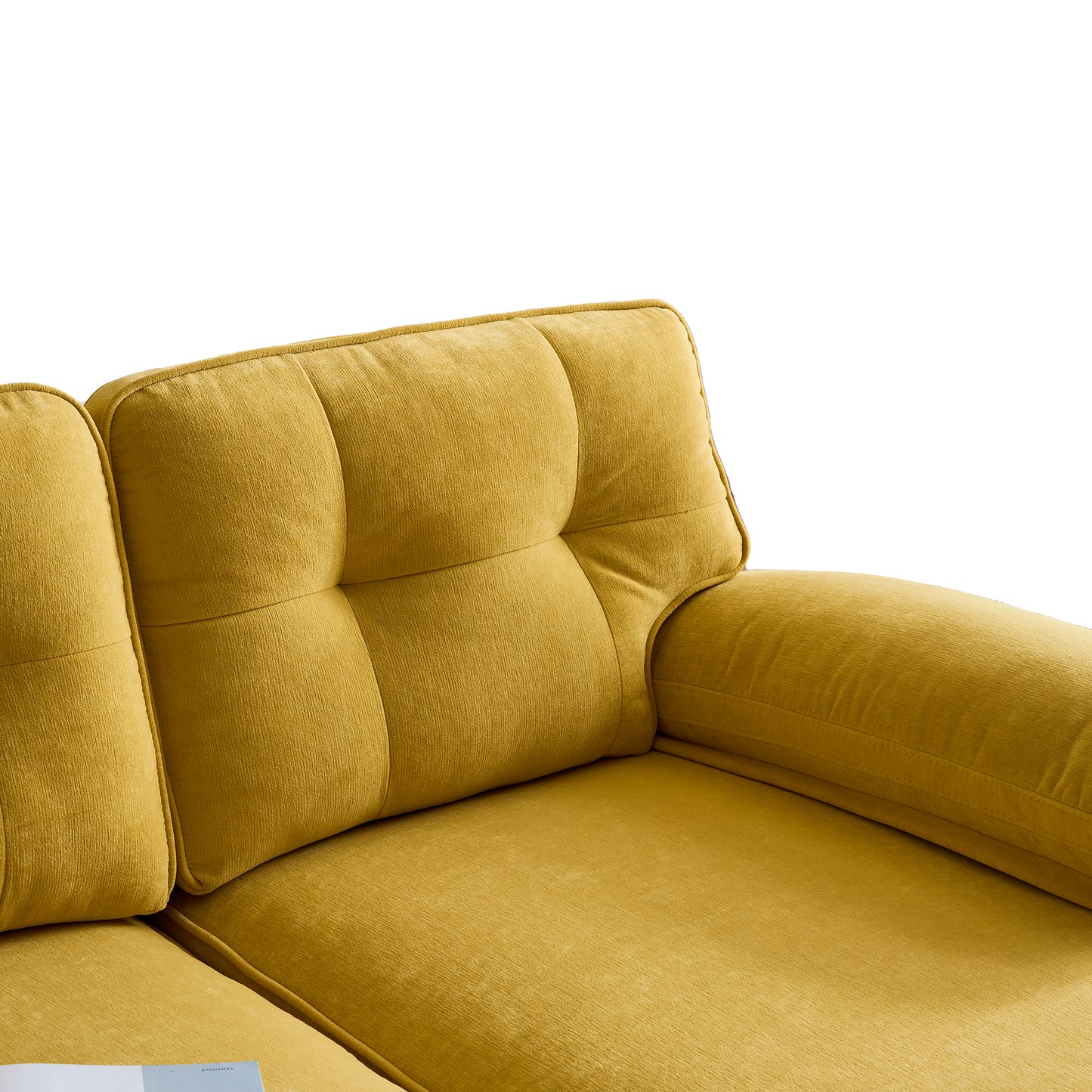 83" Modern Sectional L-Shaped Yellow Sofa