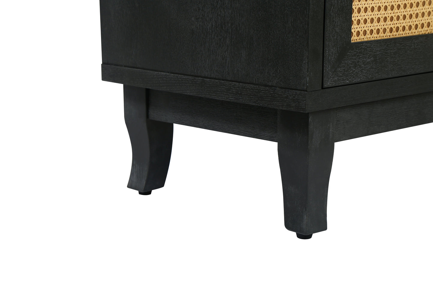 Handcrafted Rattan Sideboard Buffet Cabinet in Black