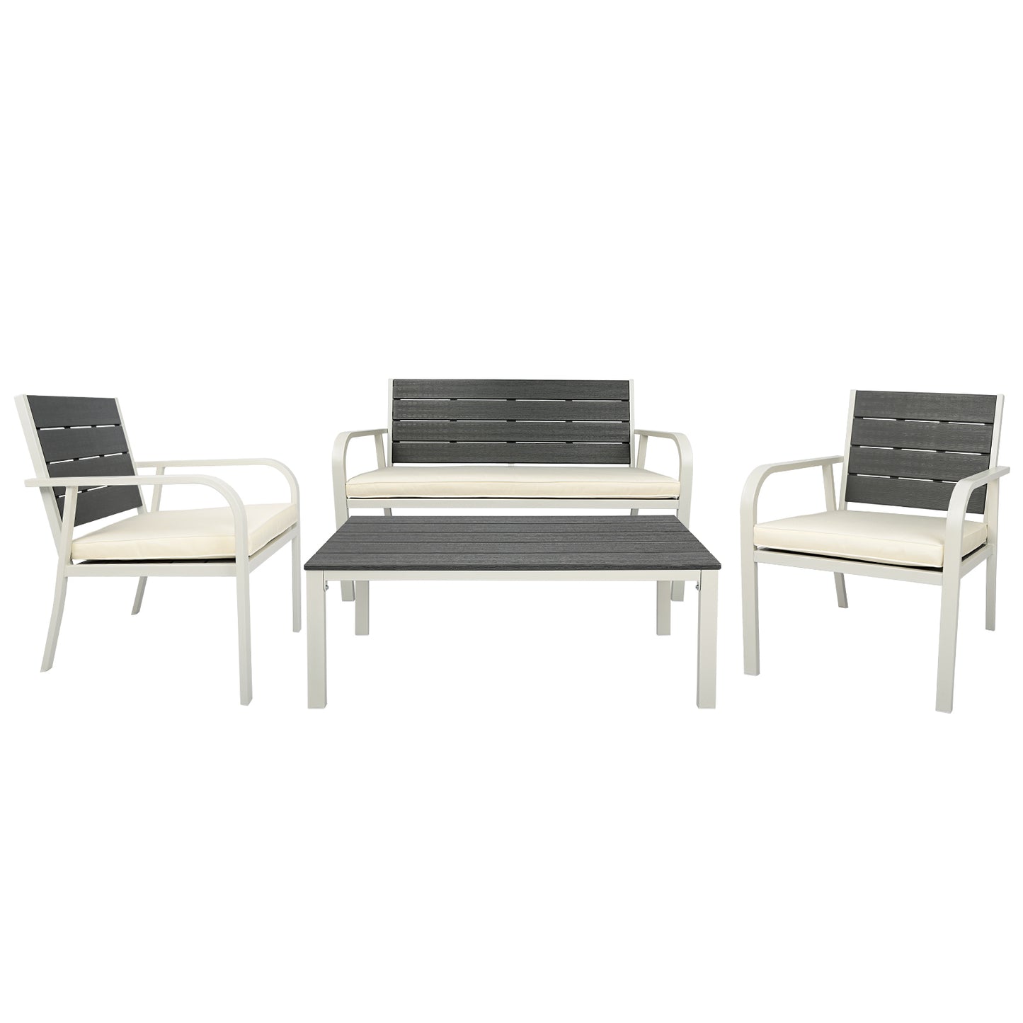 4 Piece Modern Industrial Outdoor Conversation Set