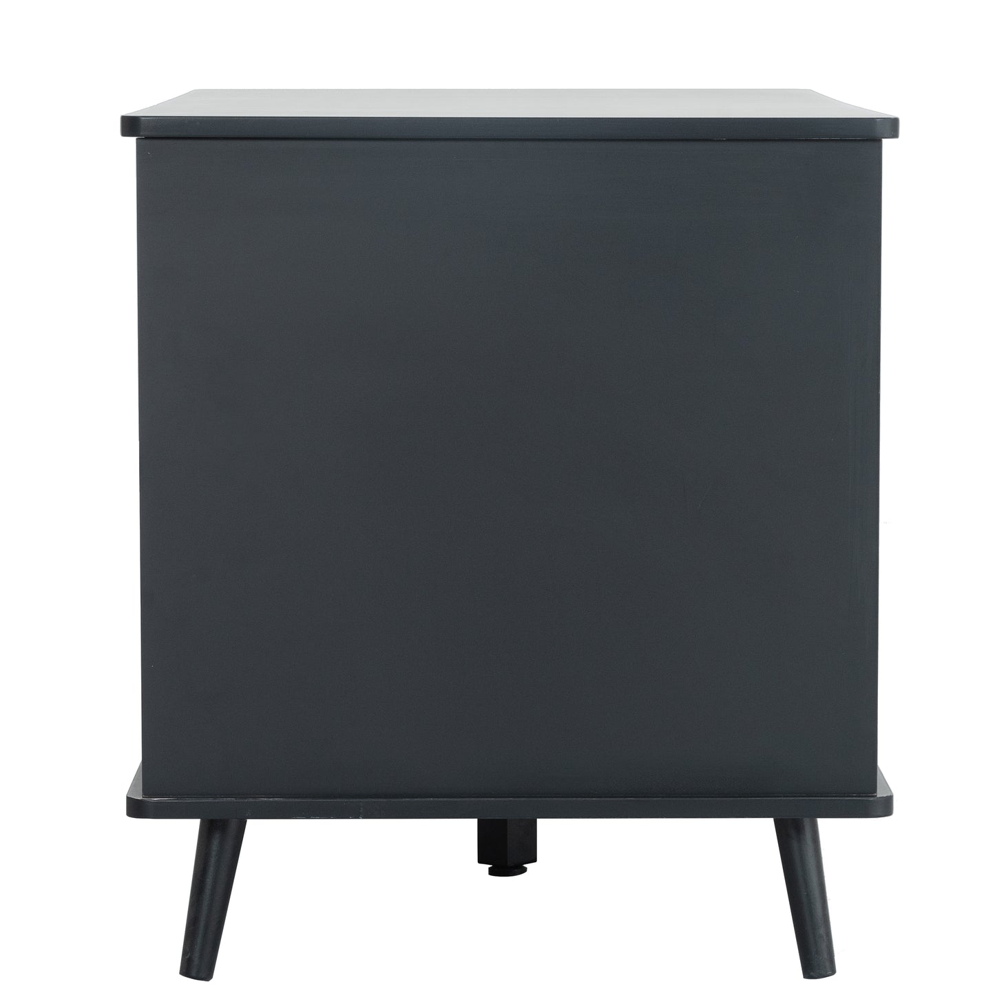 Cat Litter Box Furniture with Hidden Plug, 3 Doors, Walnut and Black