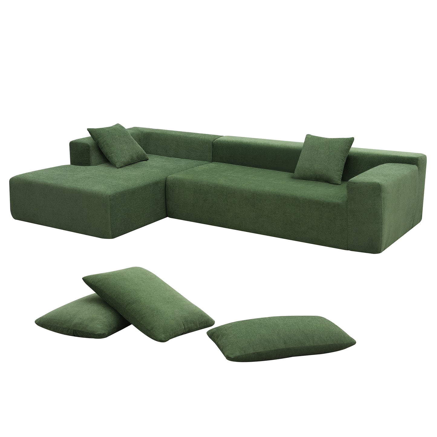 Green Modular Minimalist Sectional Sofa