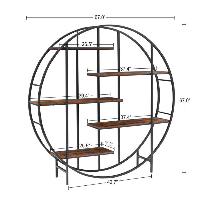 Round 5-Tier Metal Plant Stand and Bookcase