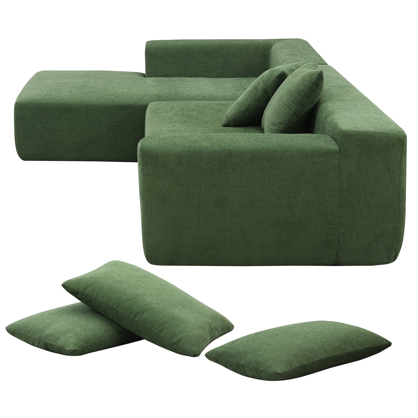 Green Modular Minimalist Sectional Sofa
