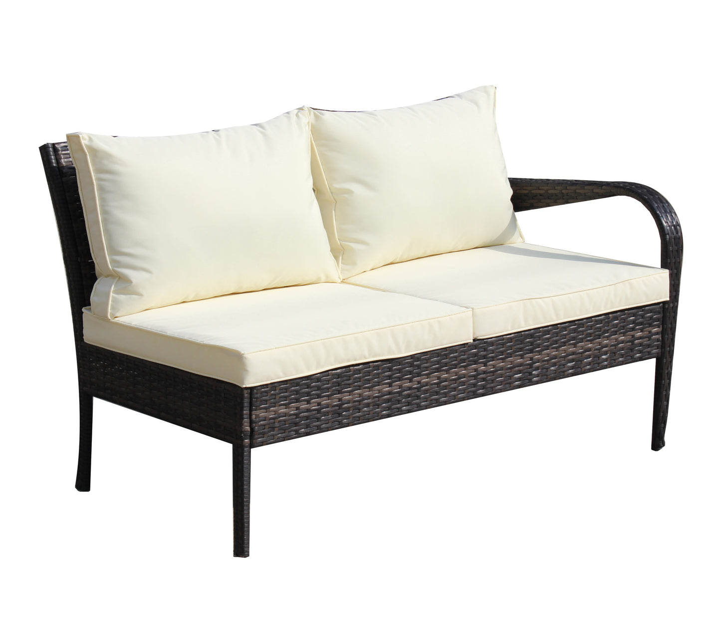 4 Piece Patio Sectional Outdoor Furniture Sofa Set with Storage Box