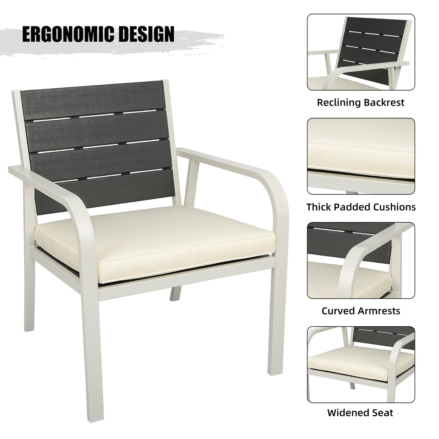 4 Piece Modern Industrial Outdoor Conversation Set
