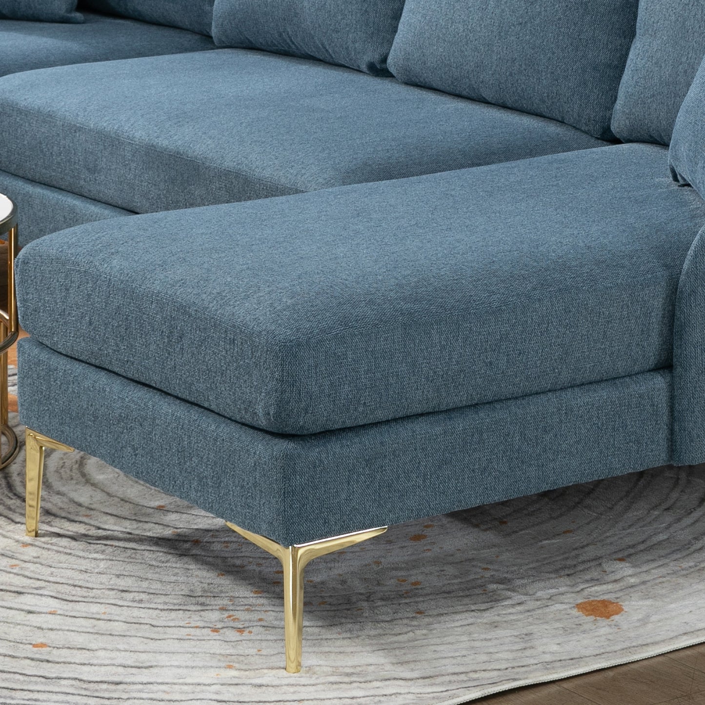 Blue Reversible Chaise Sectional Sofa
