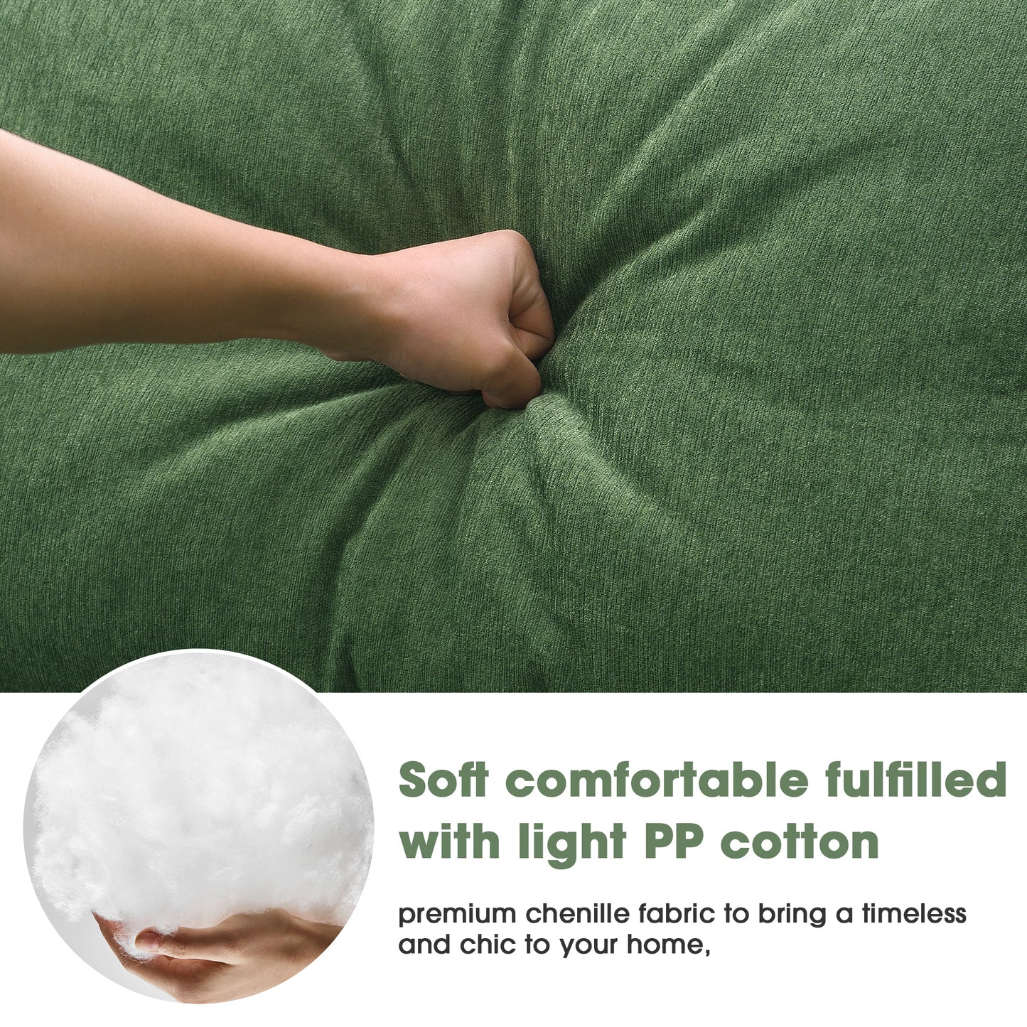 Green Modular Minimalist Sectional Sofa