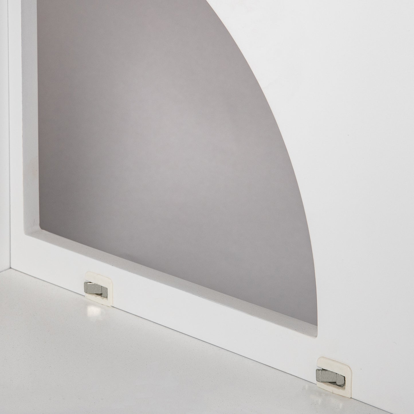 Cat Litter Box Enclosure, White with Scratch Pad Doors
