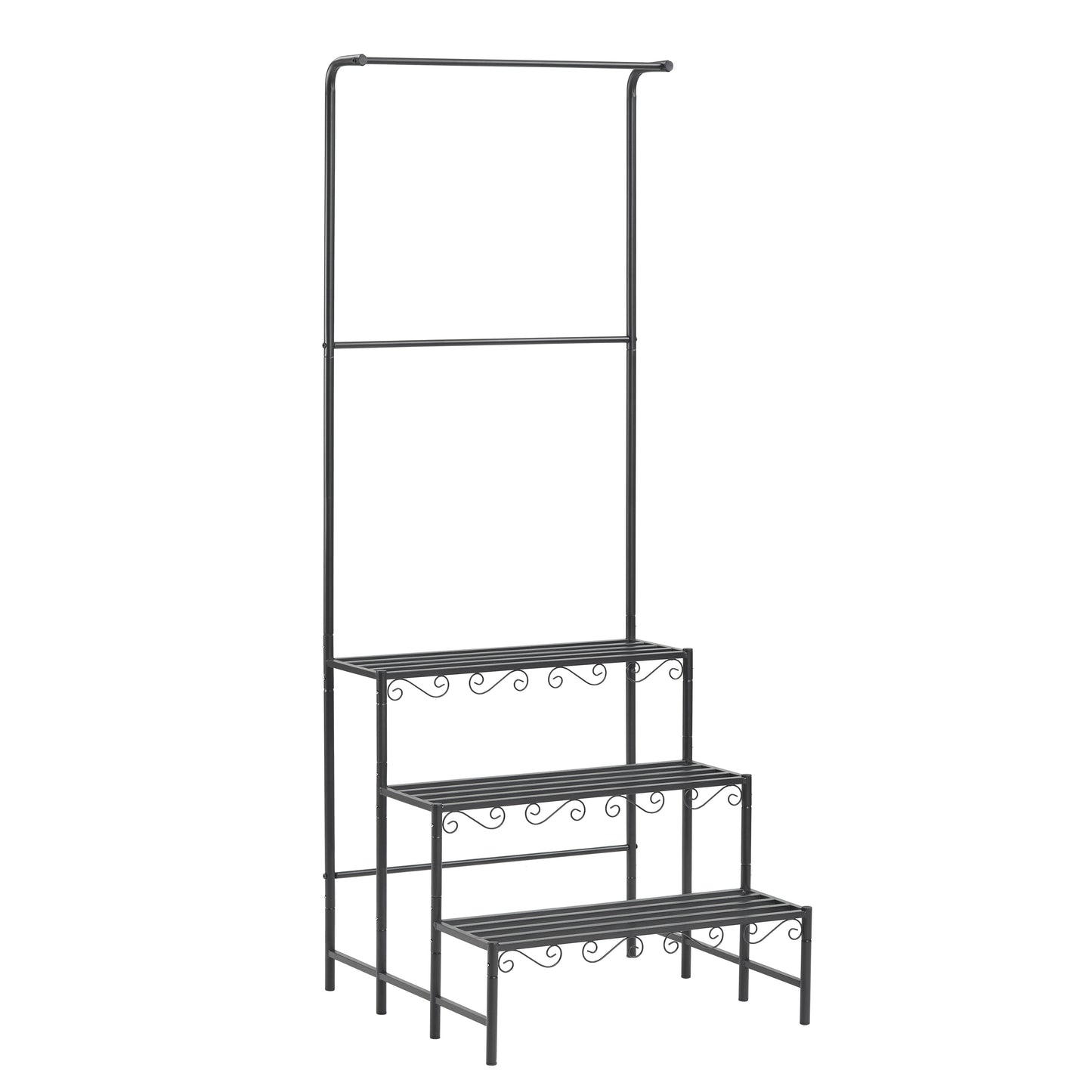 3-Tier Plant Stand with Hanging Rod