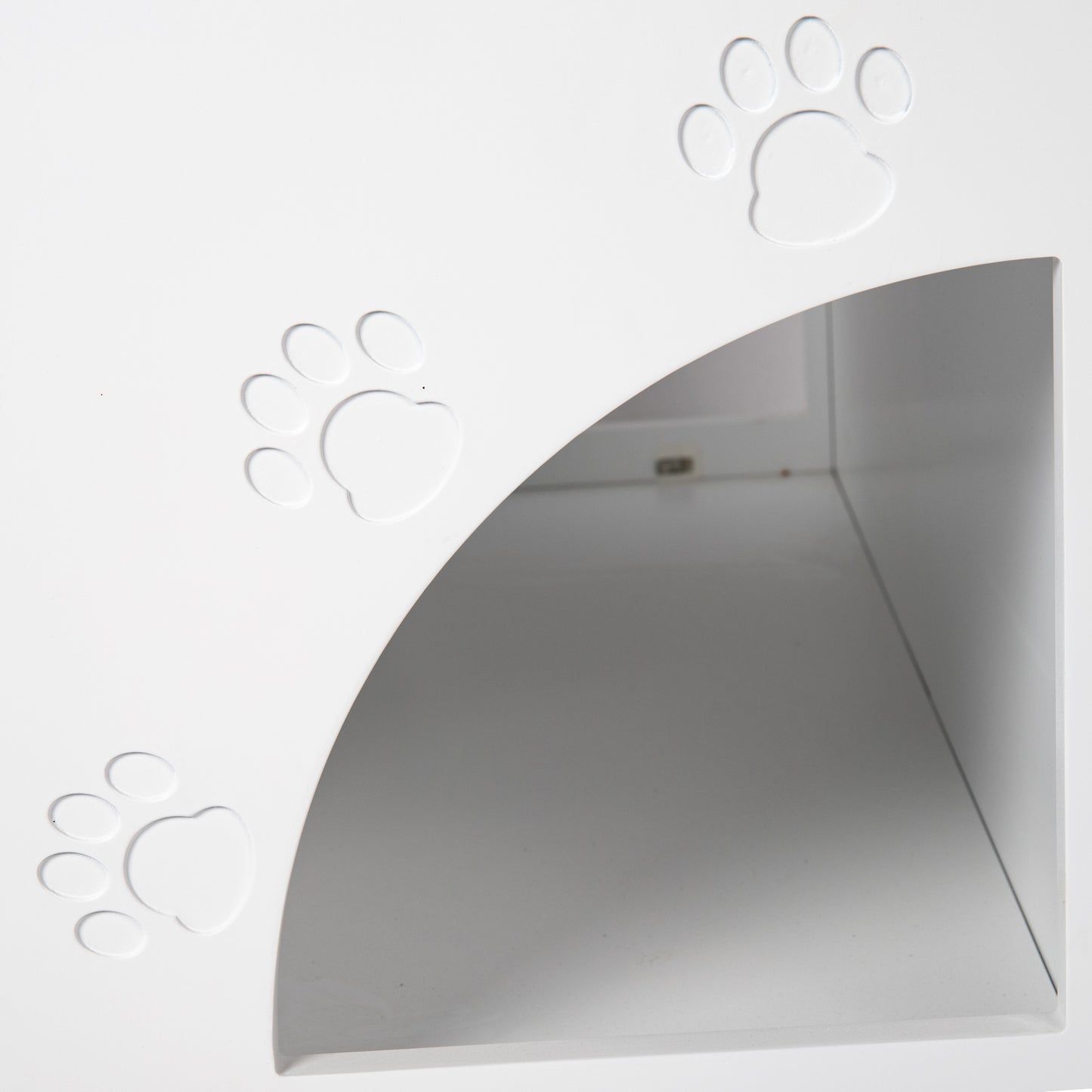 Cat Litter Box Enclosure, White with Scratch Pad Doors