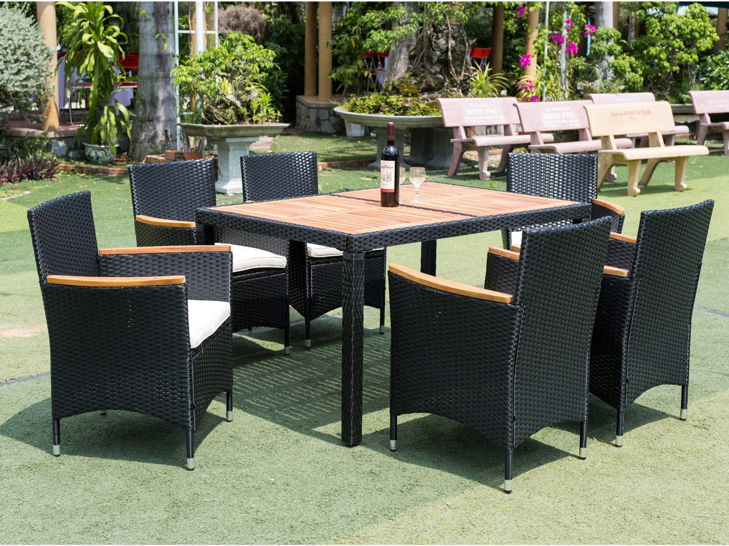 7 piece Outdoor Patio Wicker Dining Set