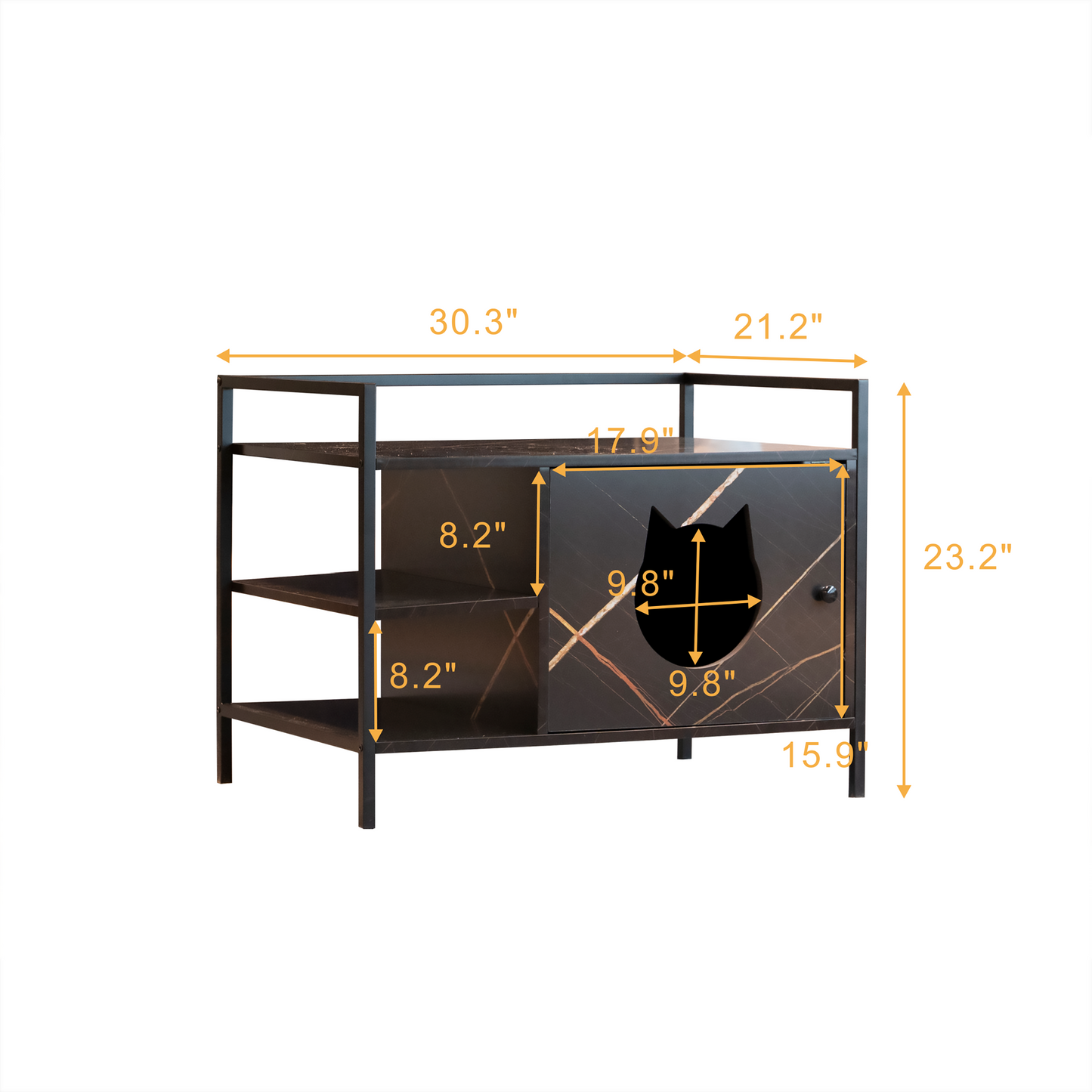 Cat Litter Box Cabinet Black