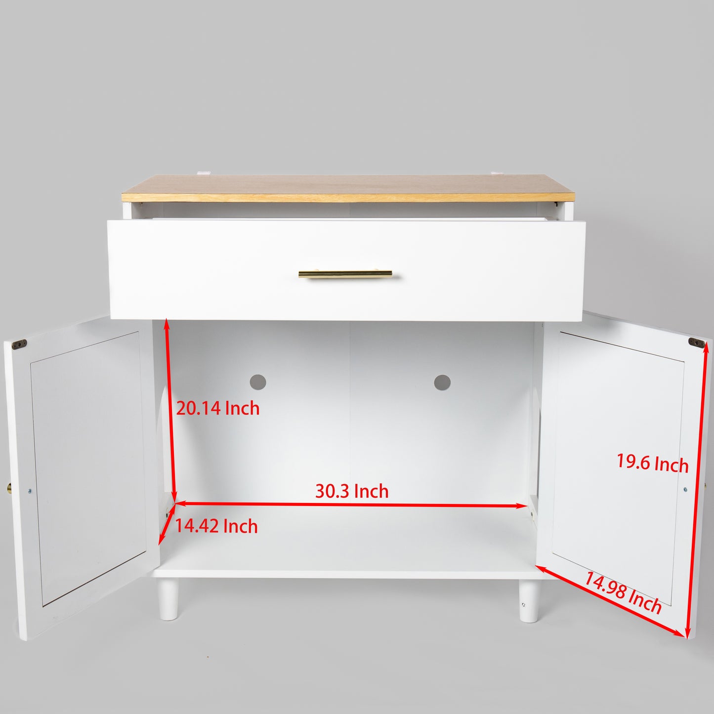 Cat Litter Box Enclosure, White with Scratch Pad Doors