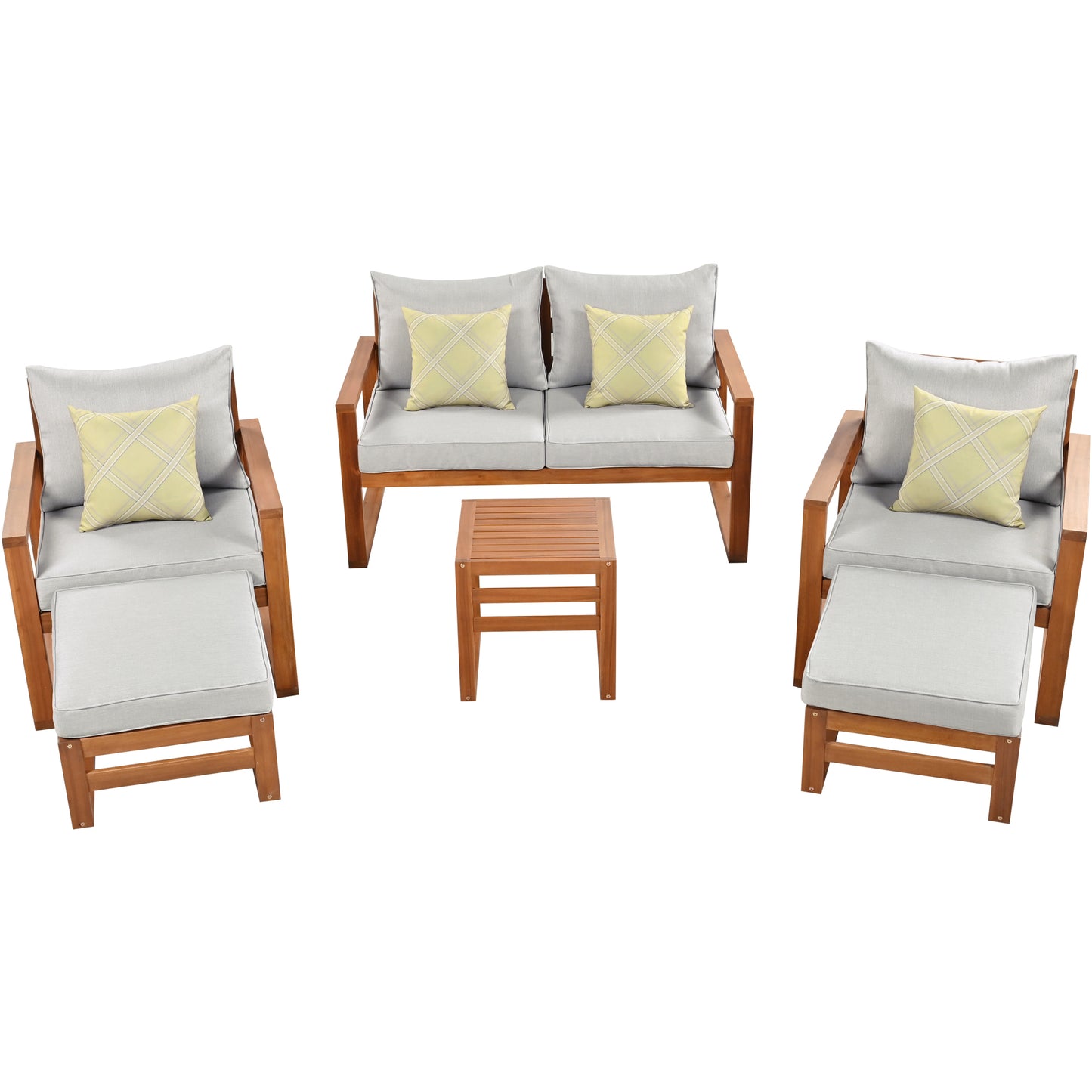 6-Piece Outdoor Wood Conversation Set