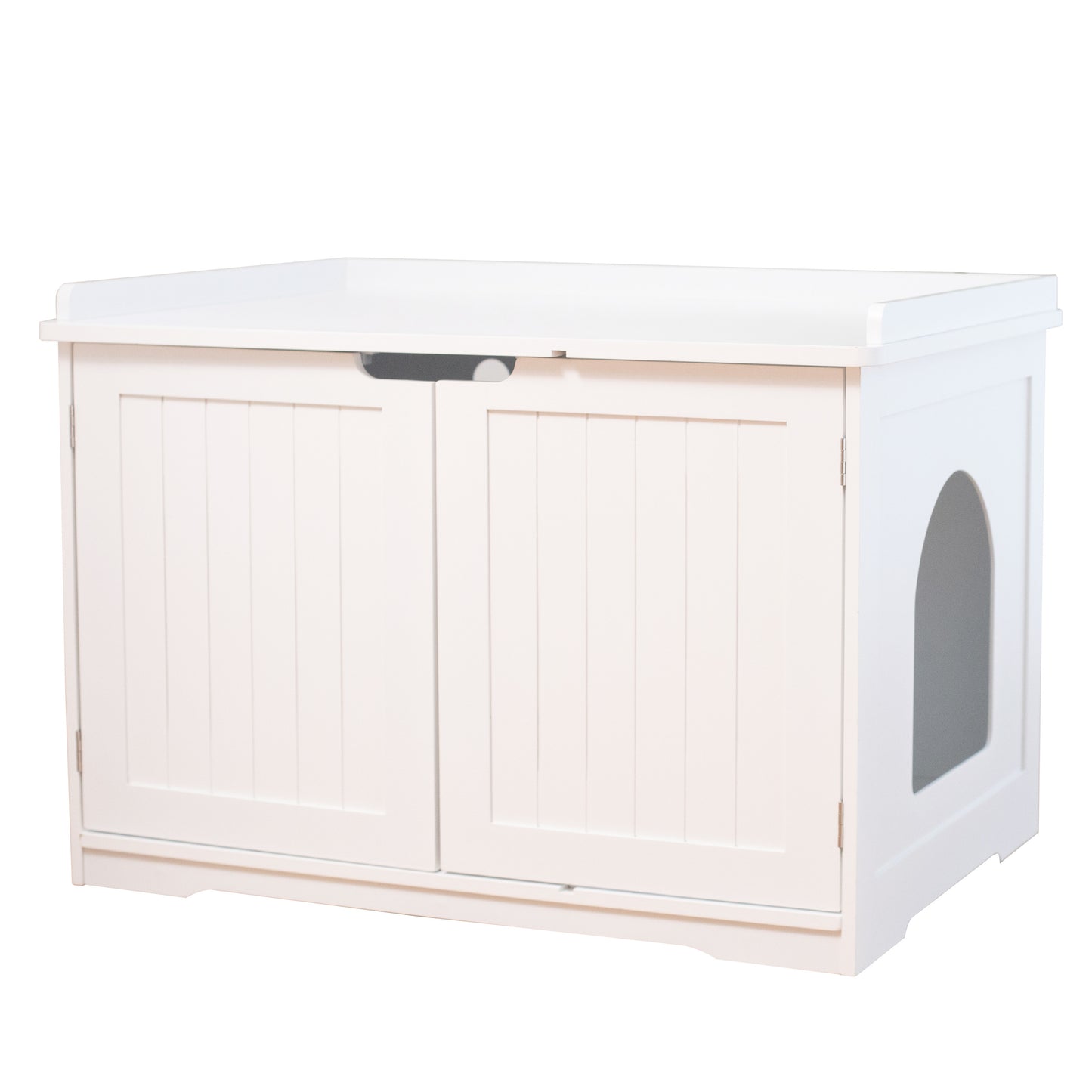 Litter Box Storage Cabinet 2-Door, White