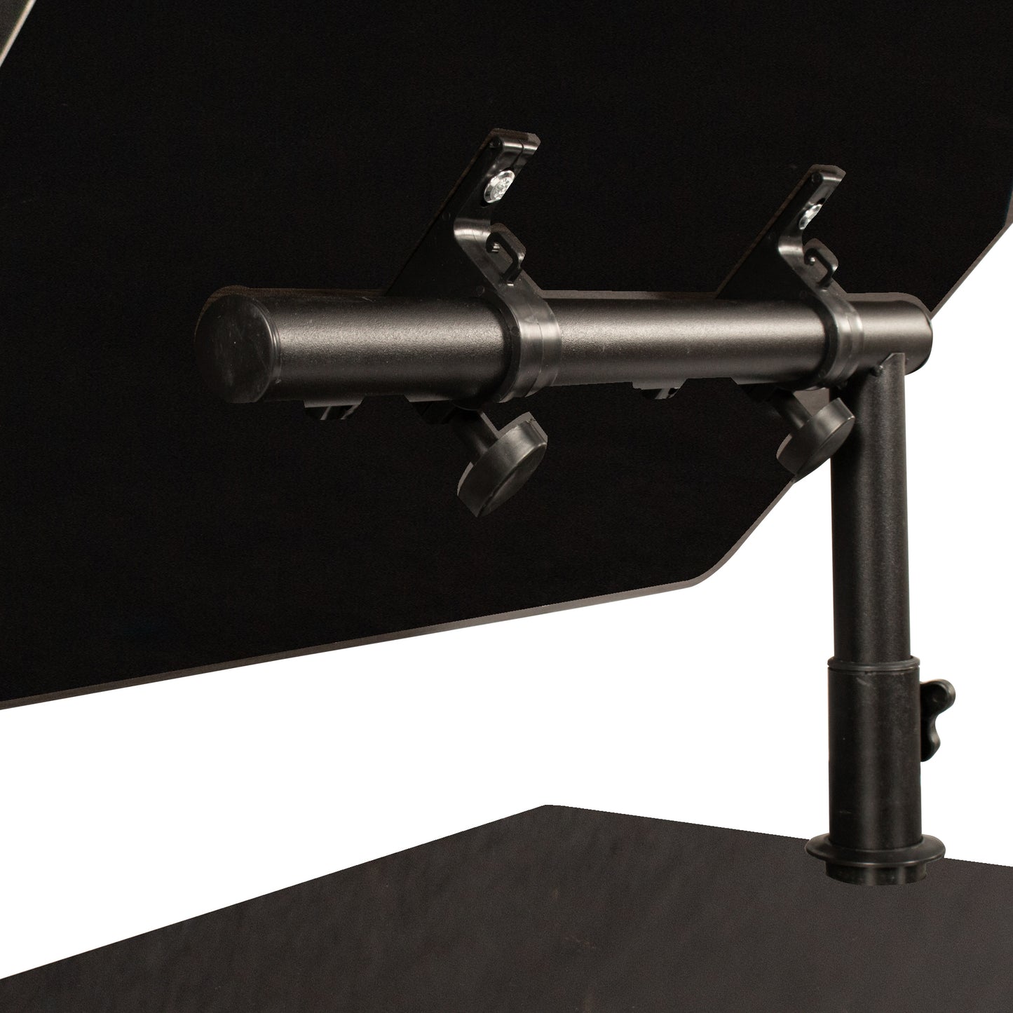Black Height Adjustable End Table Nightstand with Swivel Top and Wheels