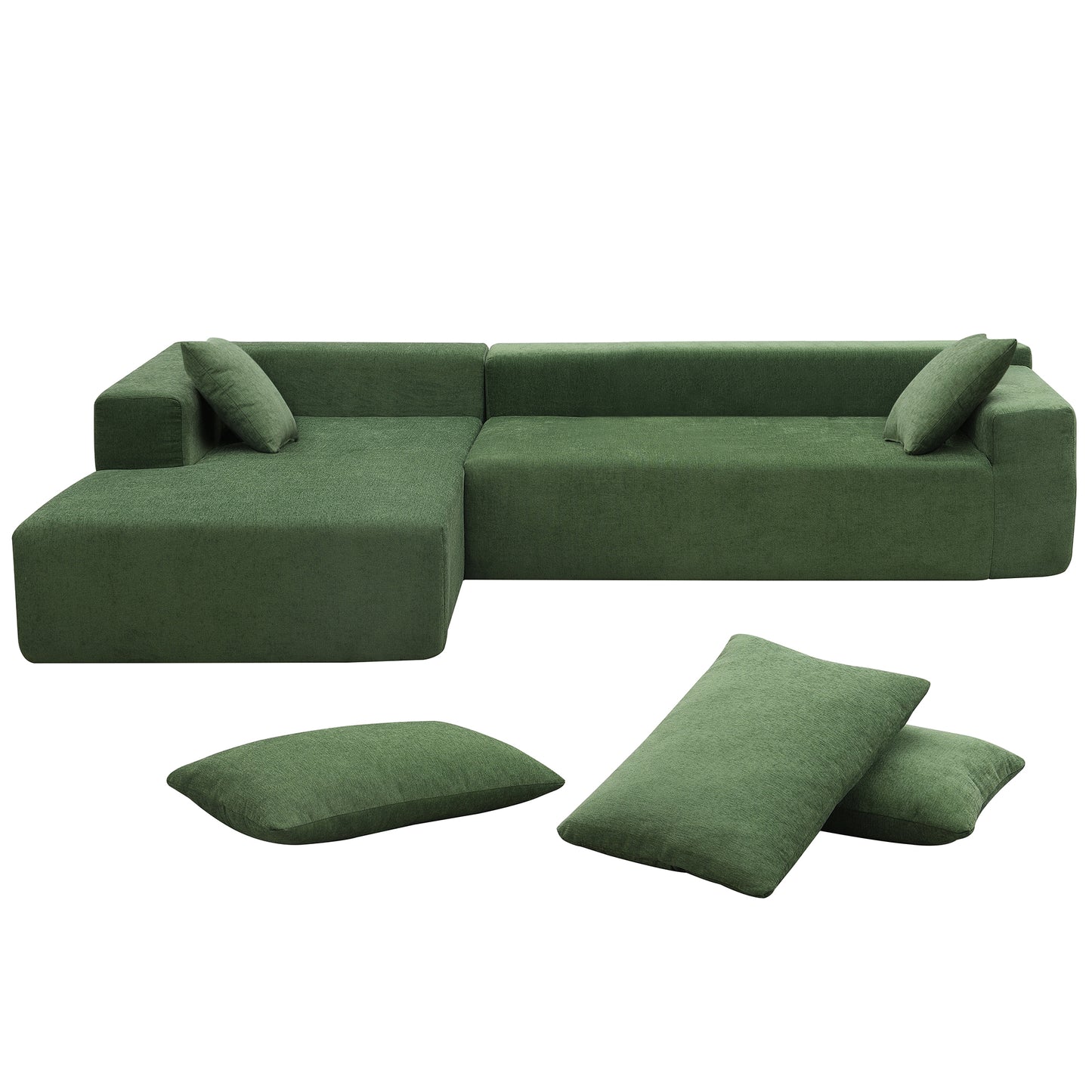 Green Modular Minimalist Sectional Sofa