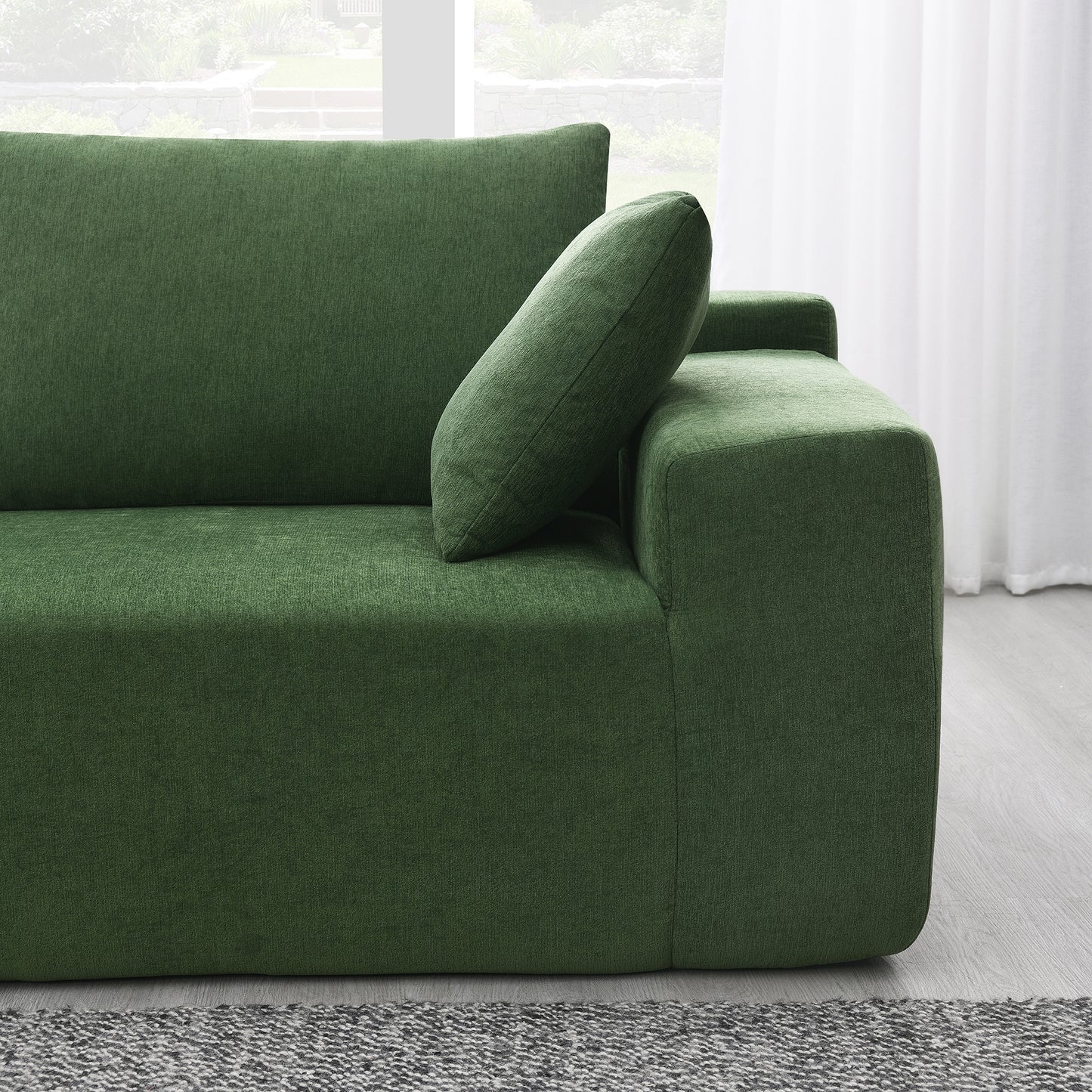 Green Modular Minimalist Sectional Sofa