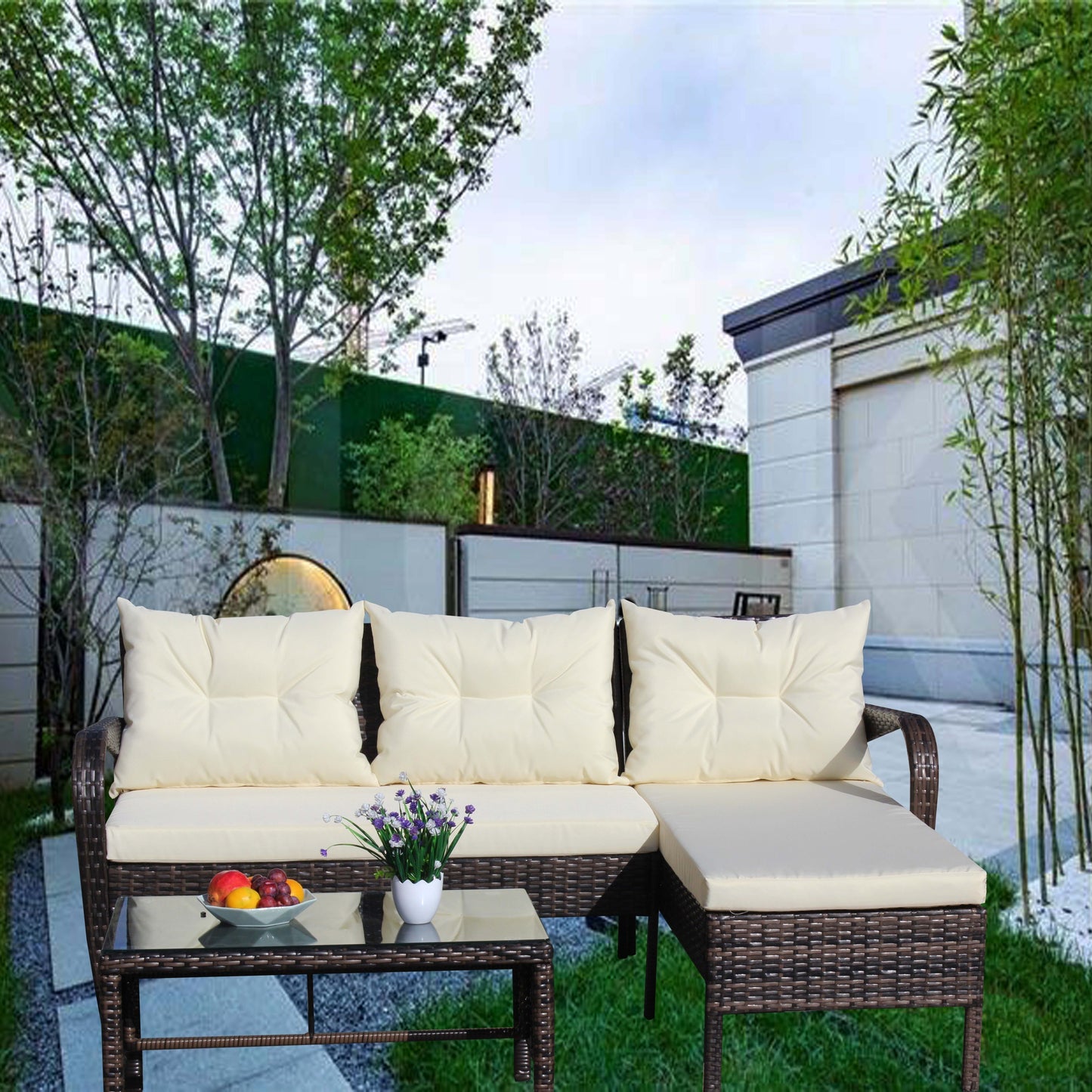 Outdoor Patio Furniture Set -Piece Conversation Set